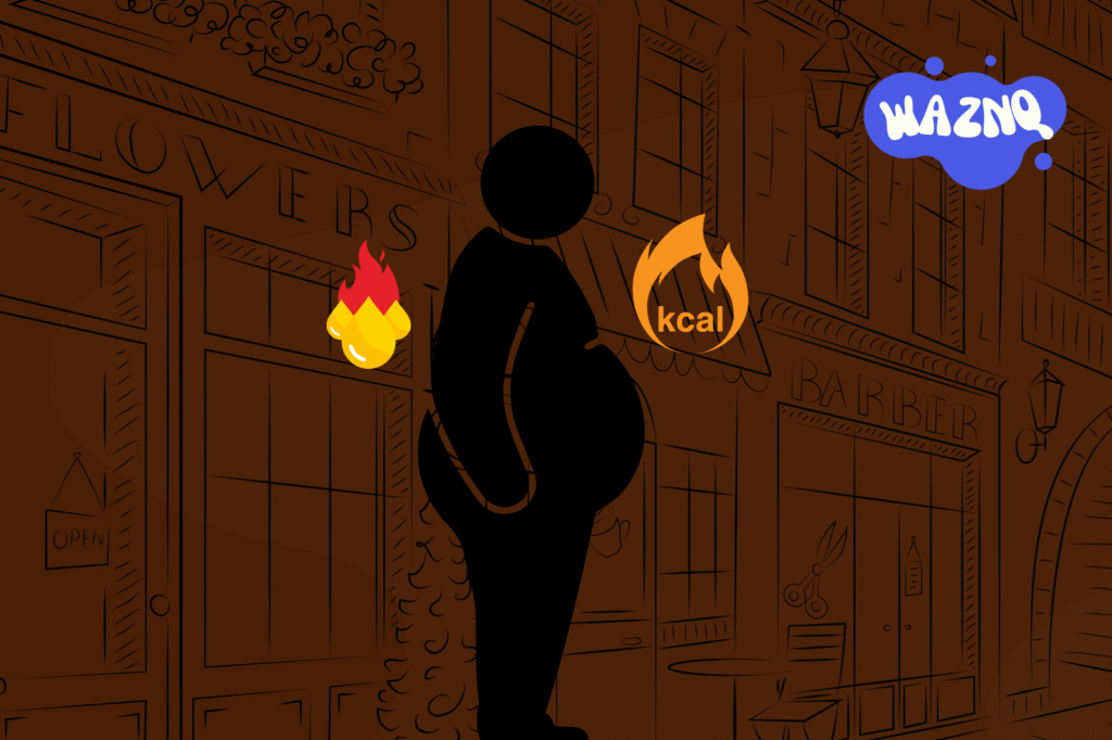 Human body fat burning process illustration showing energy use during dieting