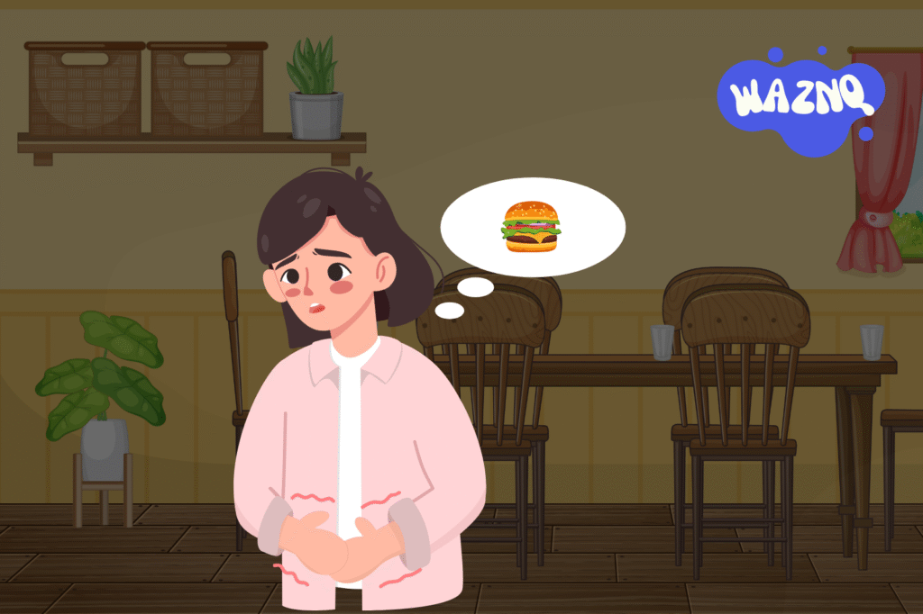 Adult craving a tasty hamburger